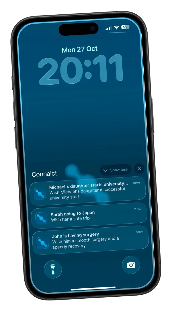 Connaict app on iPhone